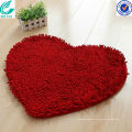 heart shape micro fiber chenille christmas floor mat